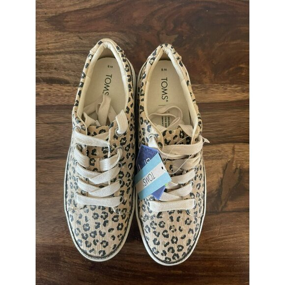 NEW Toms Alex Natural Textured Cheetah 8 Ortholite comfort foam insole Canvas - Picture 5 of 5